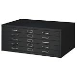 Safco 5-Drawer Steel Flat File, 42 x 30 Black