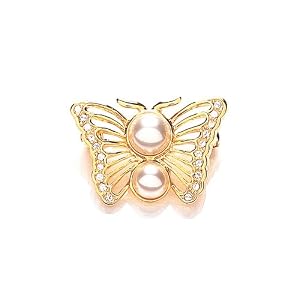 CHIC 4032/2 - Broche de mujer de bañado en oro con 20 cristales