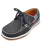 Lil Fellas Boys "Dock Walk" Boat Shoes - navy, 10 toddler