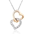 1/8ctw Diamond Heart Pendant in 14k Rose and White Gold (HI/I1)