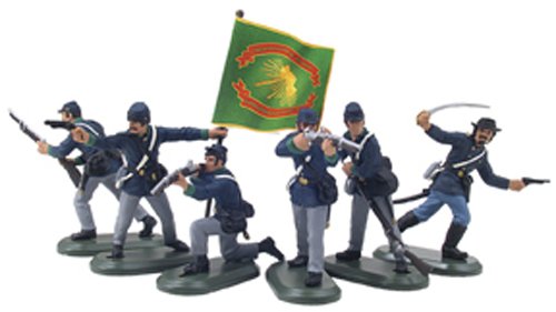 Britains Deetail American Civil War Collection in GIFT BOX 52003 - American Civil War Union Infantry Set No.2, Irish Brigade 1/32 Scale Painted Plastic Figures on Metal Base Compatible with Thomas Gunn Collectors Showcase Frontline King Country