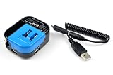Genuine Mili Pocketpal Travel USB Charger for iPhone, iPod, MP3, MP4, MP5, 2.1A, Black/Blue