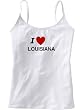 I LOVE LOUISIANA - State Series - White Women's / Girls Camisole (Girlie / Babydoll)