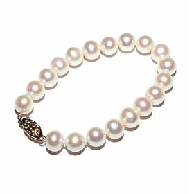 Buy 14k Yellow Gold White Freshwater Cultured Pearl AA Grade 8.5-9mm Bracelet, 7.25 by Amazon.com Collection
