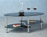 Cara Black Glass Coffee Table with Chrome Legs 41zurbPZ4CL. SL160