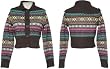 KERSH Fairisle Cropped Cardigan
