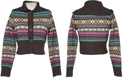 KERSH Fairisle Cropped Cardigan