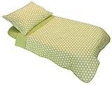 IMAGE OF Tadpoles Dot and Stripe Toddler 4 Piece Bedding Set, Green