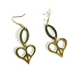 10K Gold Heart Peace Sign Dangle Earrings