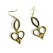 10K Gold Heart Peace Sign Dangle Earrings