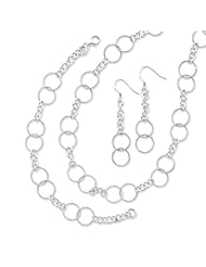Sterling Silver Necklace, Bracelet And Earrings Set