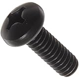 Steel Pan Head Machine Screw, Black Oxide Finish, Meets ASME B18.6.3, #3 Phillips Drive, 1/4"-20 Thread Size, 3/4" Length, Fully Threaded, Import (Pack of 100)