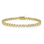 18K Gold over Stainless Steel CZ "S" Design Tennis Bracelet