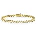 18K Gold over Stainless Steel CZ "S" Design Tennis Bracelet image 1