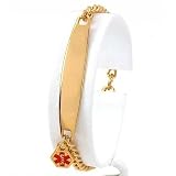 Medical ID Information Bracelet Gold Plated 7