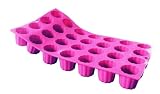 De Buyer-Fauchon-1950.07-Moul ' Flex ROSE Fauchon - 28 Mini-Cannel�s s/Plaque