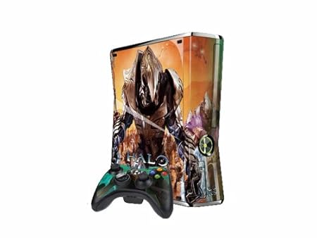 Vantech Console +2Remote Skin For Xbox 360 Slim Halo Wars X056 - Black