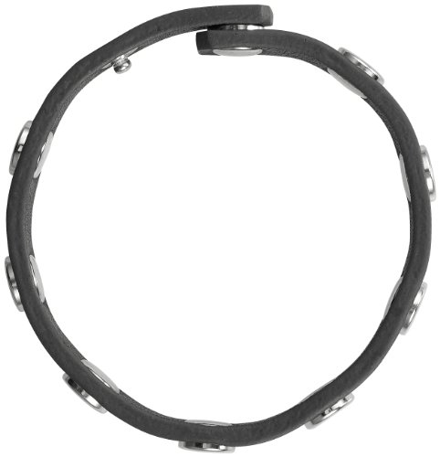 Pilgrim Damen-Armband f&uuml;r Snap\'s einfach Leder grau versilberte Druckkn&ouml;pfe 21 cm 43114-9 Preisvergleich