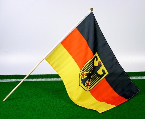 2 x Deutschland Stabfahne Fanartikel WM EM 30x45cm Fahne Fußball Flagge