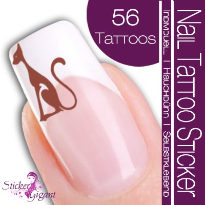 Nail Tattoo Sticker Katze - braun Preisvergleich