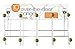 Home Basics 5 Wooden Dual Hook Over the Door Steel Organizing Rack for Clothes, Coats, Towels and Bags, Natural