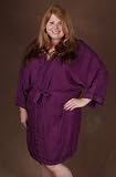Embroidered Kimono Style Robe - Purple