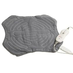 Sunbeam Health at Home HeatFlex Stingray Shaped Heating Pad with 4 Heat Settings and 2 Hour Auto-Off, Grey