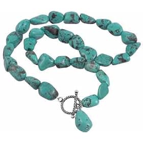 Sterling Silver Turquoise Chip Necklace by