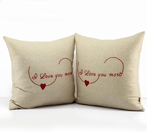 I Love You More Throw Pillow, Love Cushion Cover, Love Pillow Case, Wedding Gift, Heart Fluffy Pillow, Romantic Pillow Cover, Valentine Gift, Valentines Day Gift, Shower Gift 18×18