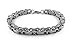 Yeidid International Men's Stainless Steel Mechanic Bracelet Necklace Link Byzantine Chain Set Silver Color