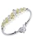Made with Swarovski Elements� Yellow & Clear Crystal Bracelet in .925 Sterling Silver with Toggle Clasp 7.5"
