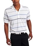 IZOD Men's Short Sleeve Stripe Polo, White, Large