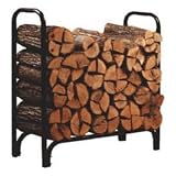 Panacea 15203 Deluxe Outdoor Log Rack, Black, 4-Feet