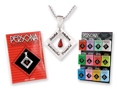 July Ruby Persona Birthstone Pendants w/ Verse
