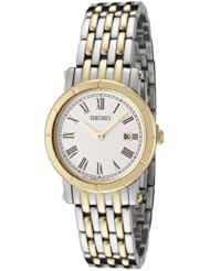 Seiko Womens SXB418 White Dial Two-Tone Stainless Steel Watch