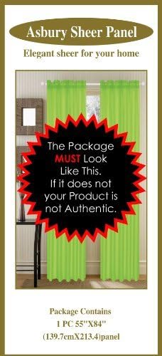 Asbury Elegant Voile Sheer Panel - 55"x84" (Black)