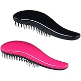 Detangling Brush Set (Pink & Black) - Effective Detangler Hair Brush for Women, Girls, Men and Boys-Use as Comb or Hair Brush-Use in Thin, Thick, Curly,Straight, Wet, Dry Hair