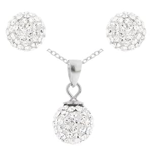 Parure Collier et Boucles d'Oreille - SPE6080C - Femme - Argent 925/1000 1.0 Gr - Cristal