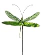 10" Princess Garden Sparkling Lime Green Dragonfly Beaded Floral Craft Pick