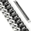 316L Stainless Steel and IP Black Dual Band Bracelet - Length 8.66" (220mm) - Width 23mm