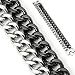 316L Stainless Steel and IP Black Dual Band Bracelet - Length 8.66" (220mm) - Width 23mm