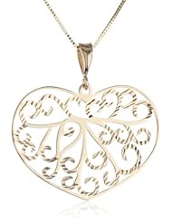 14k Yellow Gold D-Cut Heart Pendant Necklace, 18"