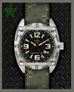 Rogue Warrior Red Cell Silver Camo Digital Band 200M GMT Watch