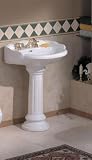 Cheviot 1002BIS-4 Biscuit Victorian 24 Pedestal Lavatory with 4 Faucet Centers from the Victorian