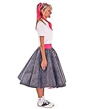 Hip Hop 50s Shop Adult 4 Piece Poodle Skirt Outfit (3X/4X, grey)