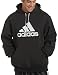 adidas Men's Corporate Mesh  Fleece Hoody, Black/Light Grey, Large