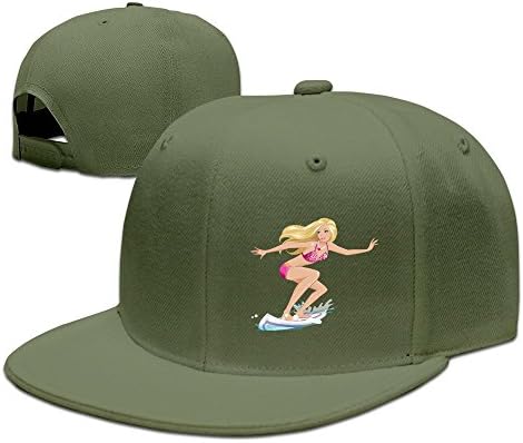 Fadah Barbie Custom Unisex Adjustable Anime Baseball Snapback Hip Hop Cap Hat ForestGreen