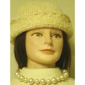 One Strand Simulated Large Ivory Pearls Choker Necklace Earrings for Women Teens Offered with Hand...