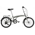 Lombardo Compact 3000 Unisex Lightweight Folding Bike - Silver Alloy, 7 inch