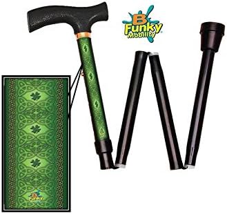 Adjustable Folding Walking Cane Irish Celtic Lace